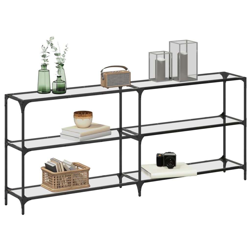 Table console avec dessus en verre transparent 194,5x30x81 cm - XIOS