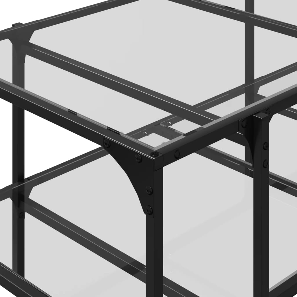 Table basse avec dessus en verre transparent 98,5x50x45cm acier - XIOS