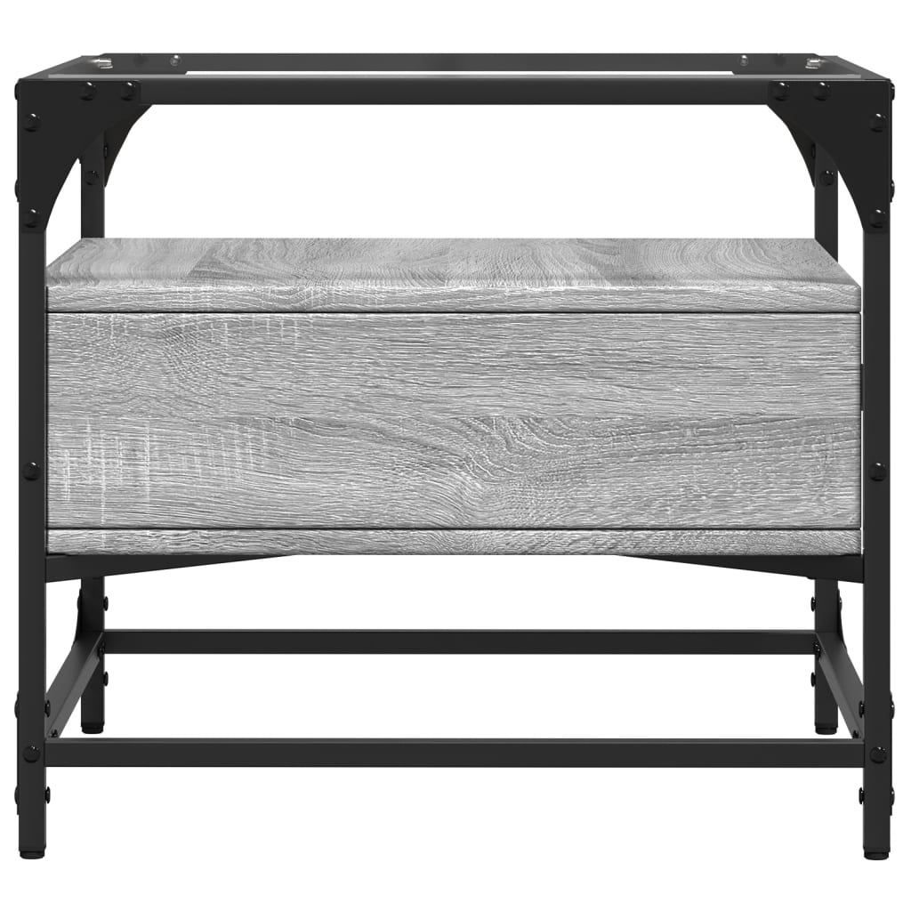 Table basse avec dessus en verre sonoma gris 50x50x45 acier - XIOS