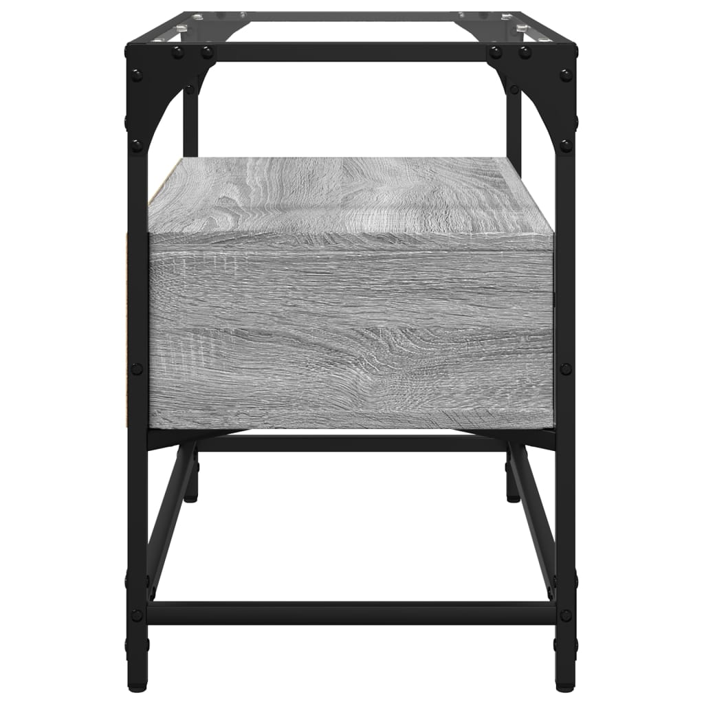 Meuble TV avec dessus en verre sonoma gris bois d'ingénierie - XIOS