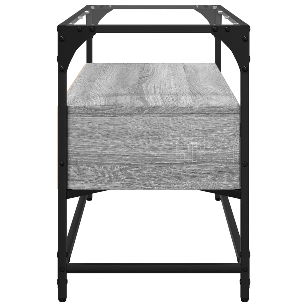 Meuble TV avec dessus en verre sonoma gris bois d'ingénierie - XIOS