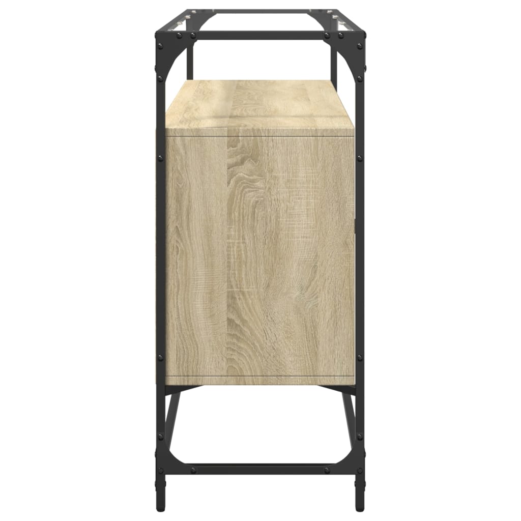 Buffet avec dessus en verre chêne sonoma bois d'ingénierie - XIOS