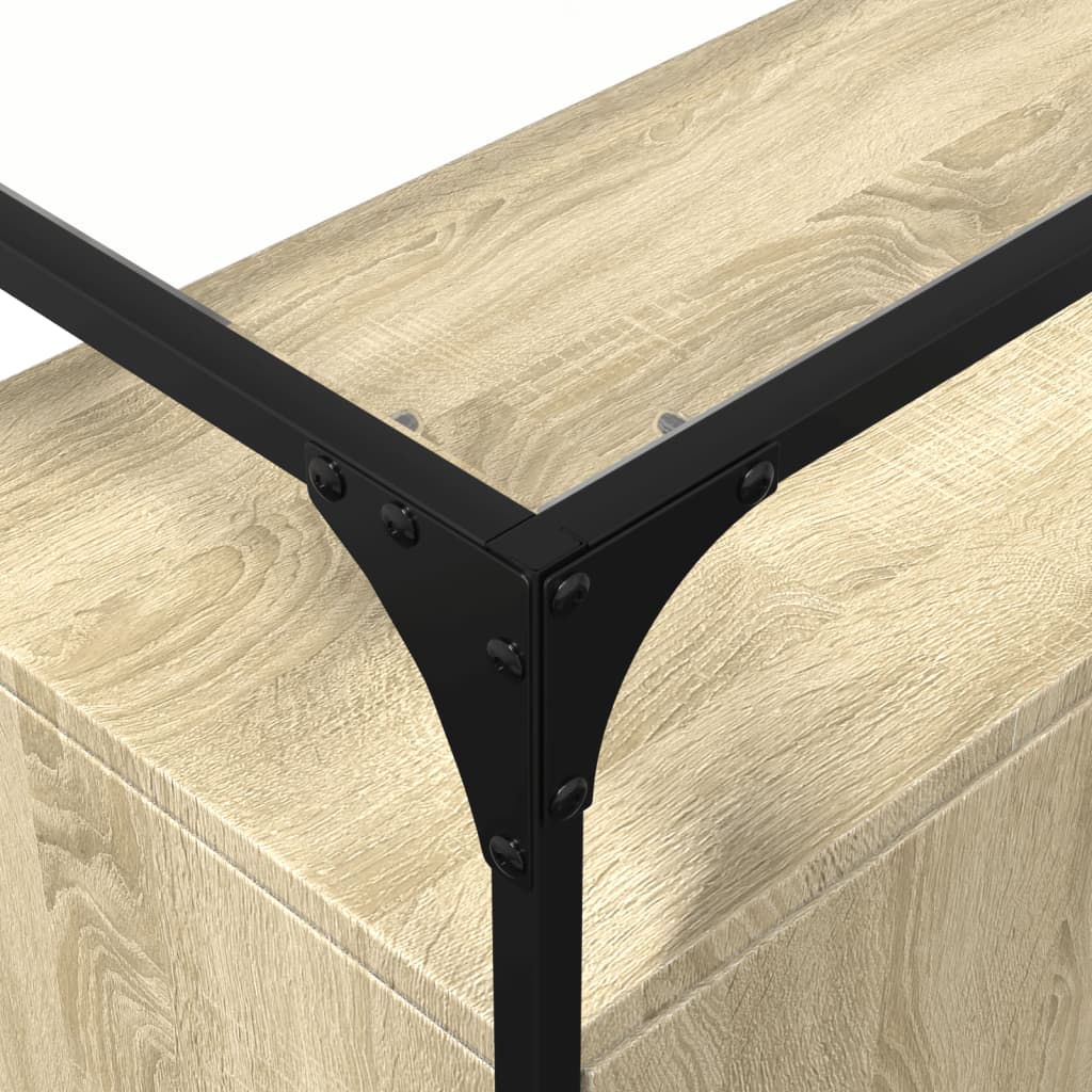 Buffet avec dessus en verre chêne sonoma bois d'ingénierie - XIOS