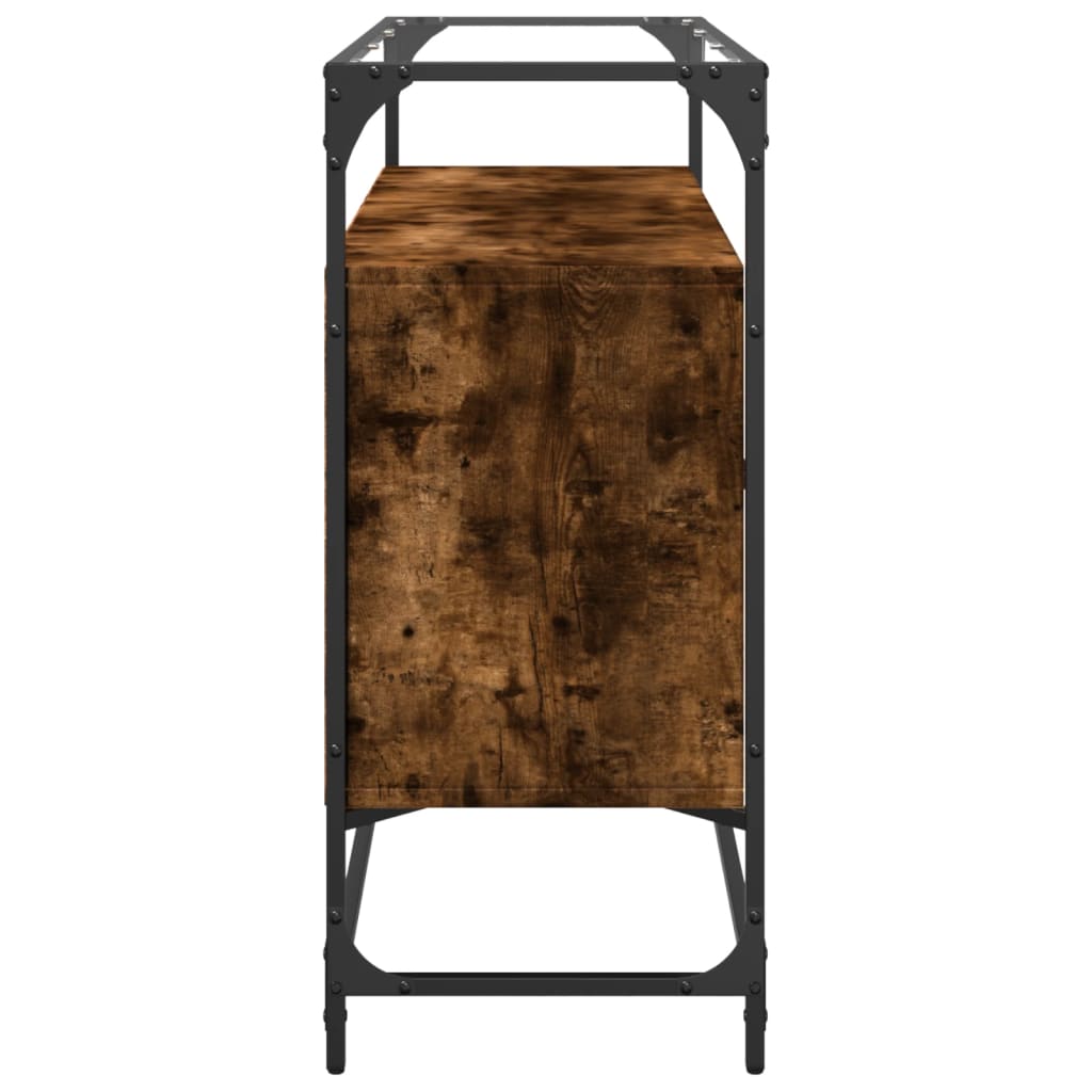 Buffet avec dessus en verre chêne fumé bois d'ingénierie - XIOS