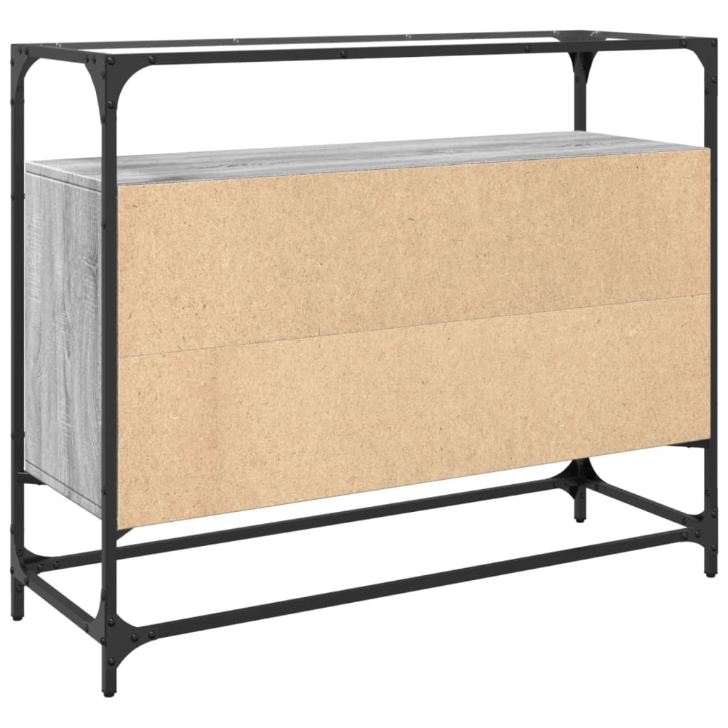 Buffet avec dessus en verre sonoma gris bois d'ingénierie - XIOS