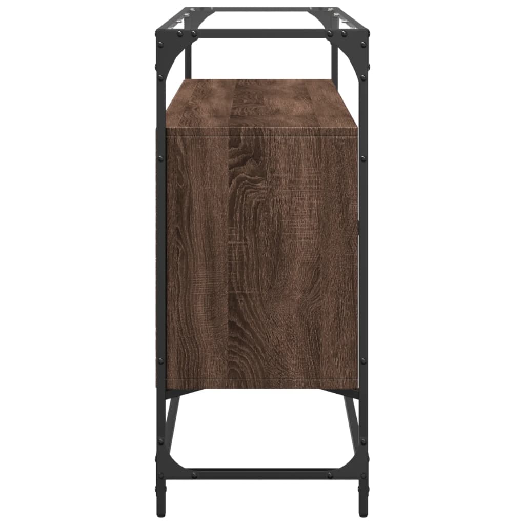 Buffet avec dessus en verre chêne marron bois d'ingénierie - XIOS