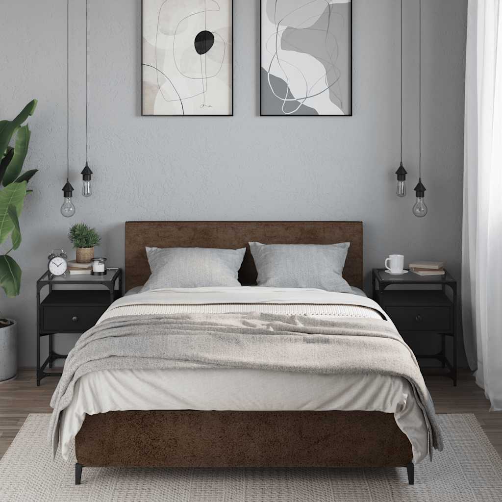 Tables de chevet 2 pcs noir 40x40x55 cm bois d’ingénierie - XIOS