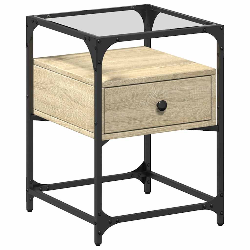 Table de chevet chêne sonoma 40x40x55 cm bois d’ingénierie - XIOS