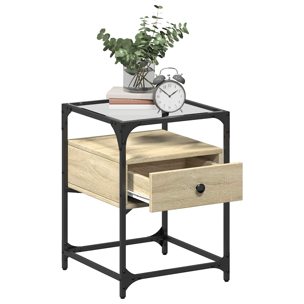 Table de chevet chêne sonoma 40x40x55 cm bois d’ingénierie - XIOS