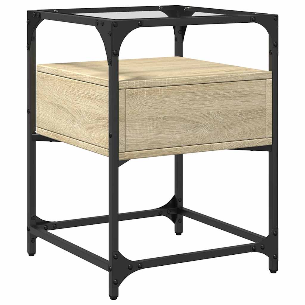 Table de chevet chêne sonoma 40x40x55 cm bois d’ingénierie - XIOS