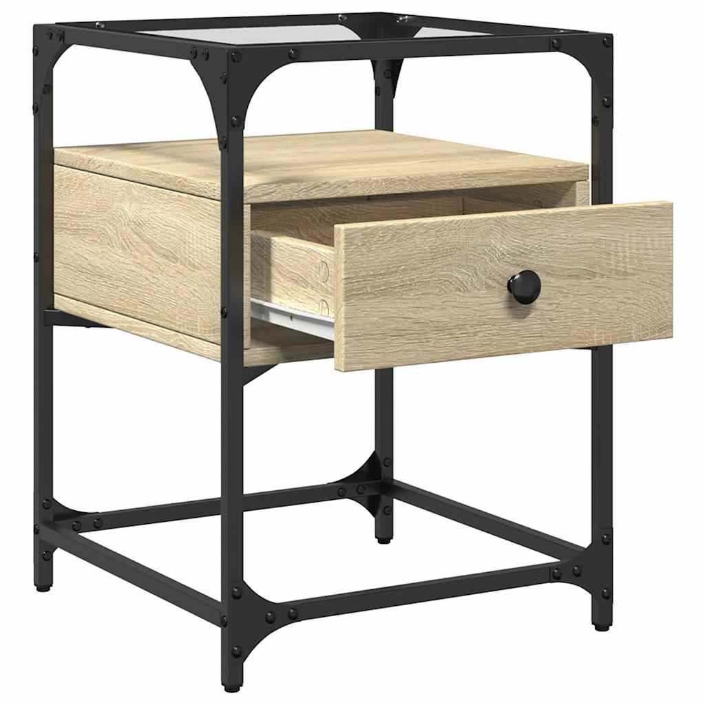 Table de chevet chêne sonoma 40x40x55 cm bois d’ingénierie - XIOS
