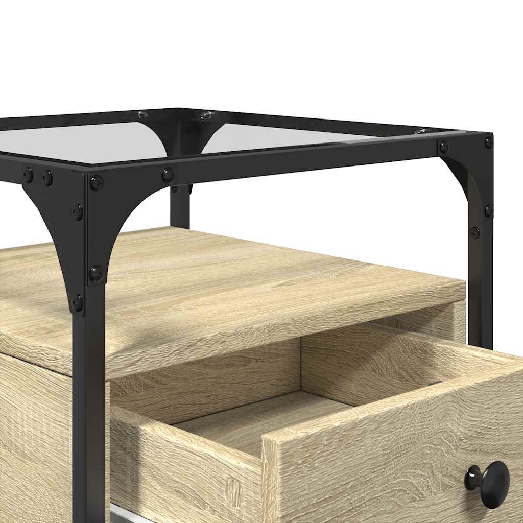 Table de chevet chêne sonoma 40x40x55 cm bois d’ingénierie - XIOS