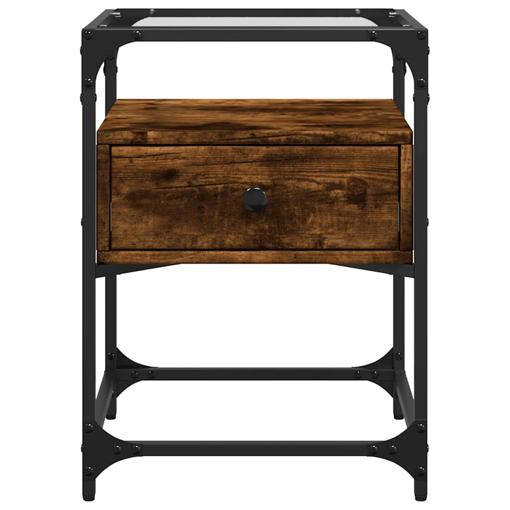 Tables de chevet 2 pcs chêne fumé 40x40x55 cm bois d'ingénierie - XIOS