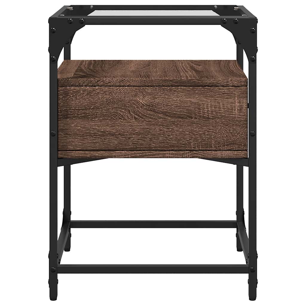 Table de chevet chêne marron 40x40x55 cm bois d’ingénierie - XIOS
