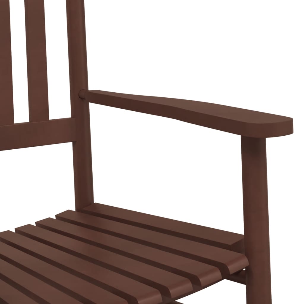 Chaise à bascule avec table pliable marron bois massif peuplier - XIOS
