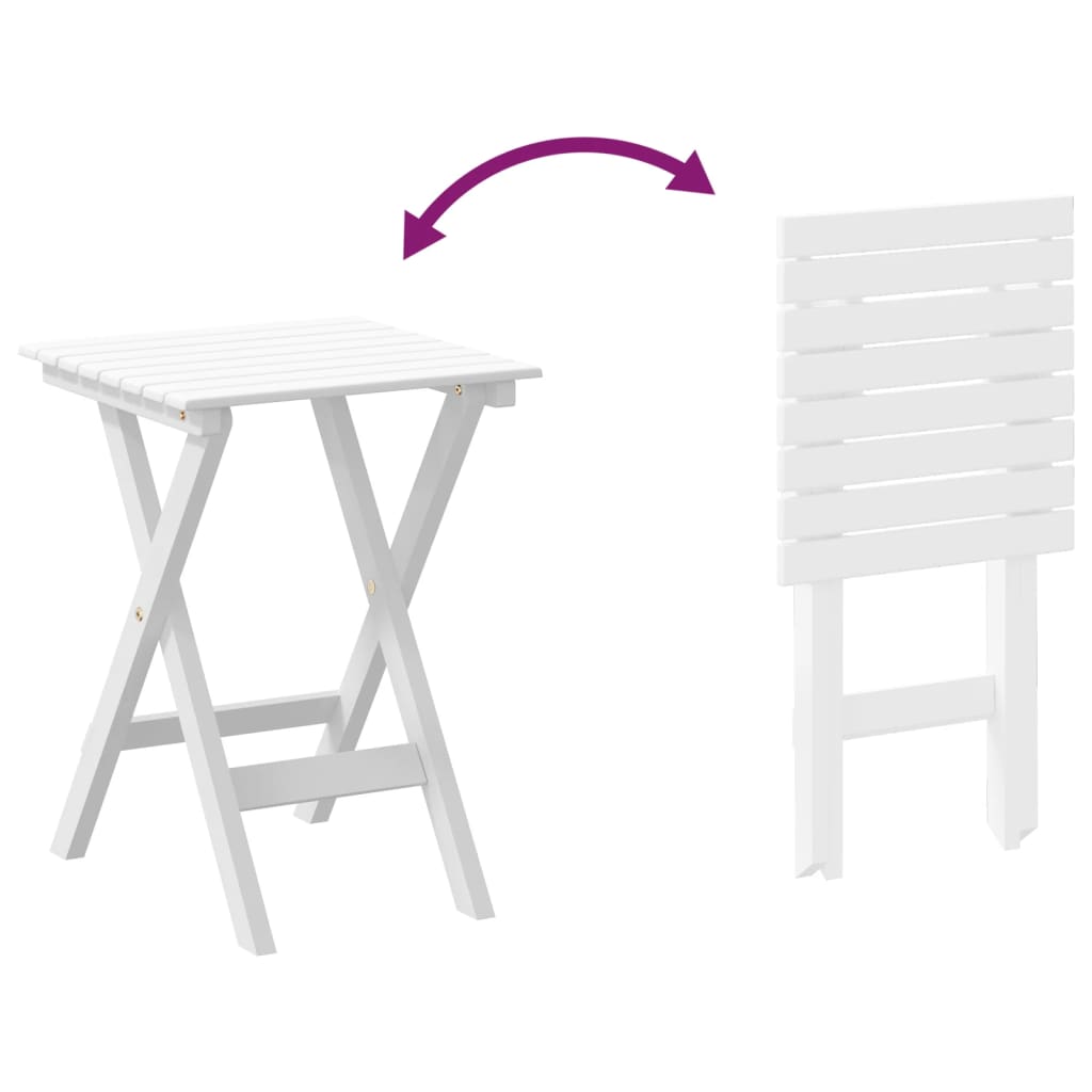 Chaise à bascule avec table pliable blanc bois massif peuplier - XIOS