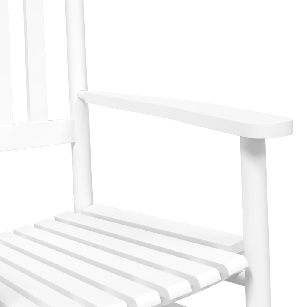 Chaise à bascule avec table pliable blanc bois massif peuplier - XIOS