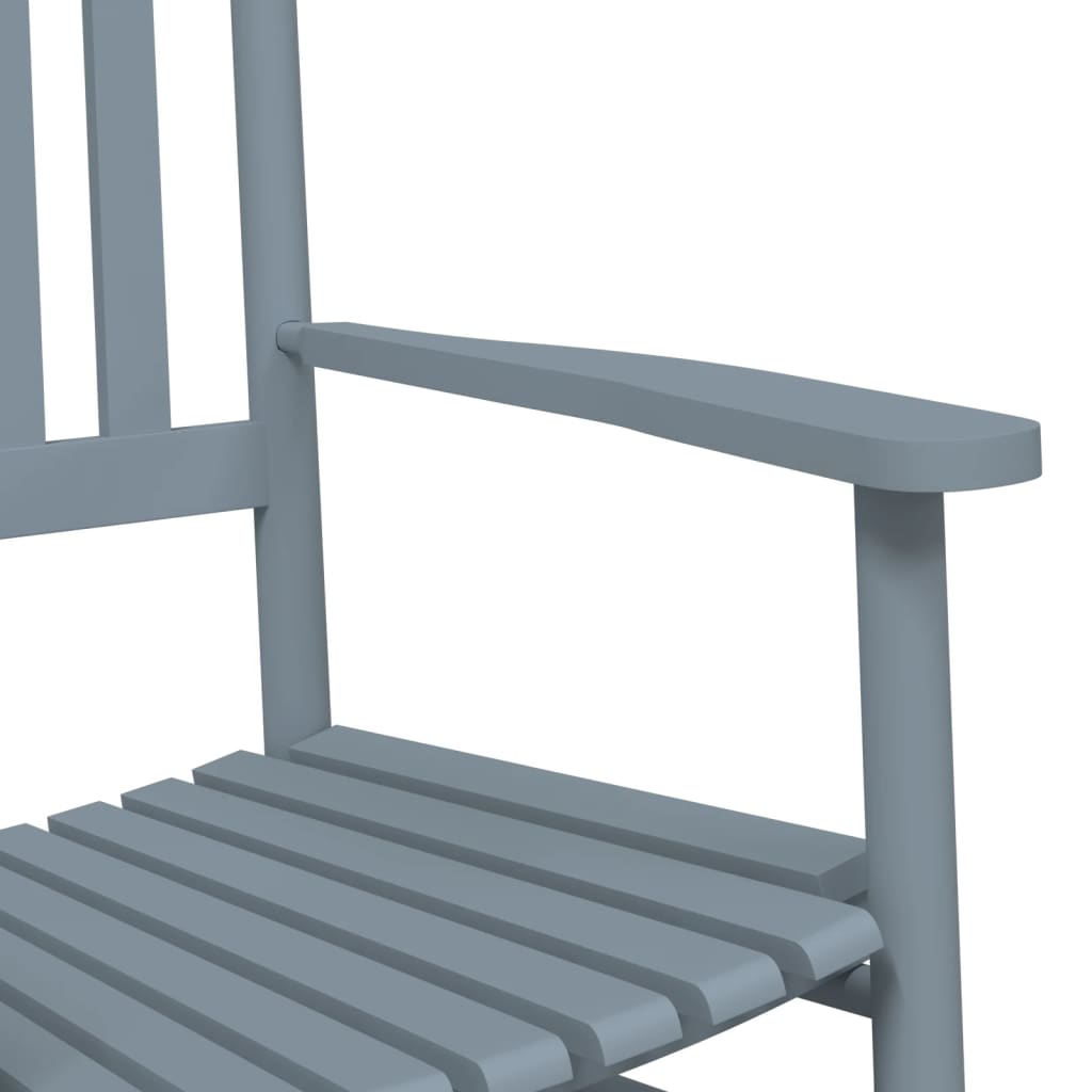 Chaise à bascule avec table pliable gris bois massif peuplier - XIOS
