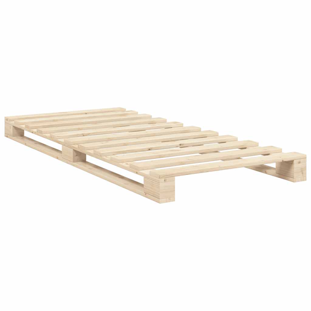 Cadre de lit sans matelas avec tête de lit 90x200cm bois massif - XIOS