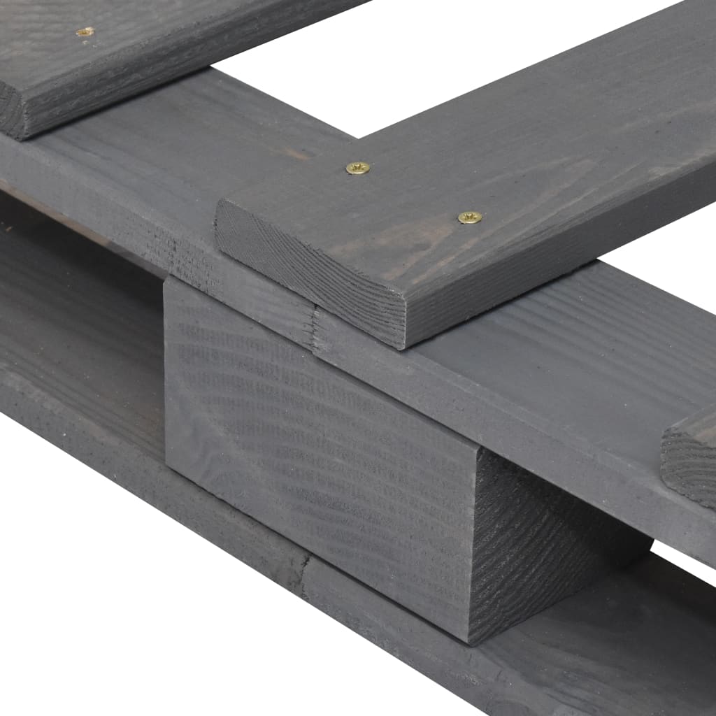 Cadre de lit sans matelas gris 200x200 cm bois massif de pin - XIOS