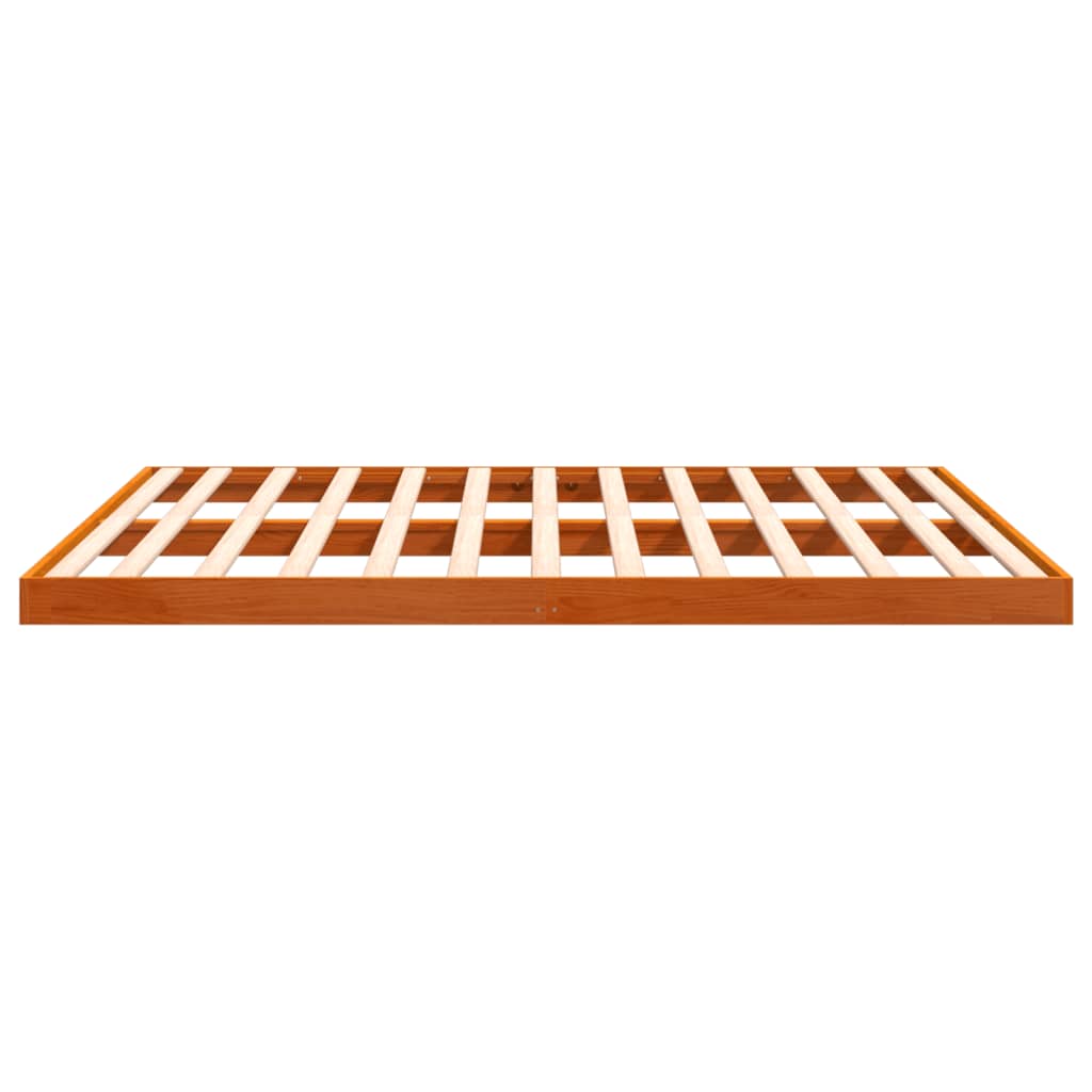 Cadre de lit sans matelas cire marron 180x200cm bois pin massif - XIOS