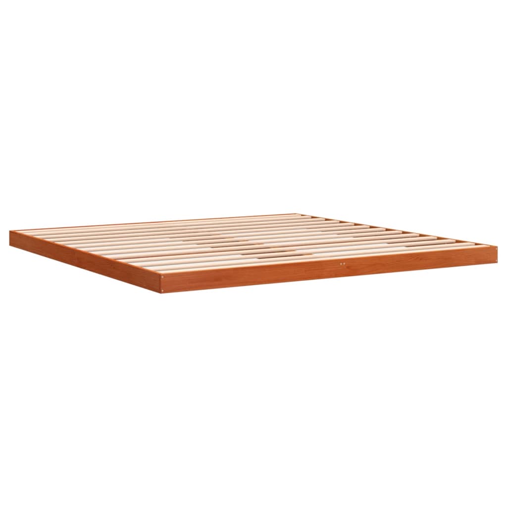 Cadre de lit sans matelas cire marron 180x200cm bois pin massif - XIOS
