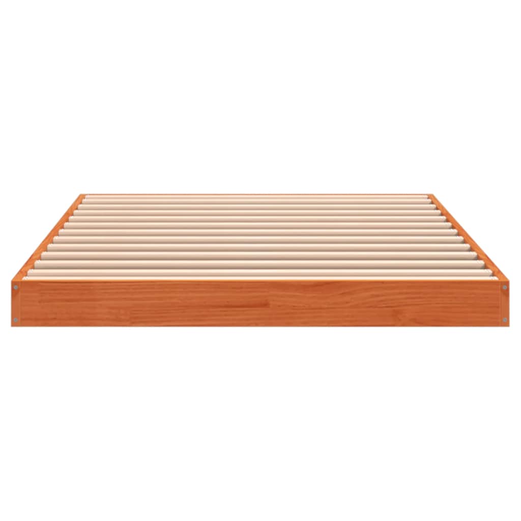 Cadre de lit sans matelas cire marron 100x200cm bois pin massif - XIOS