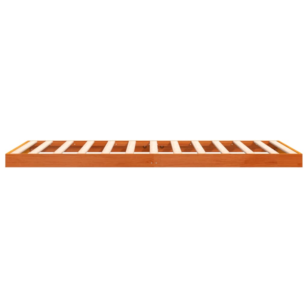 Cadre de lit sans matelas cire marron 100x200cm bois pin massif - XIOS
