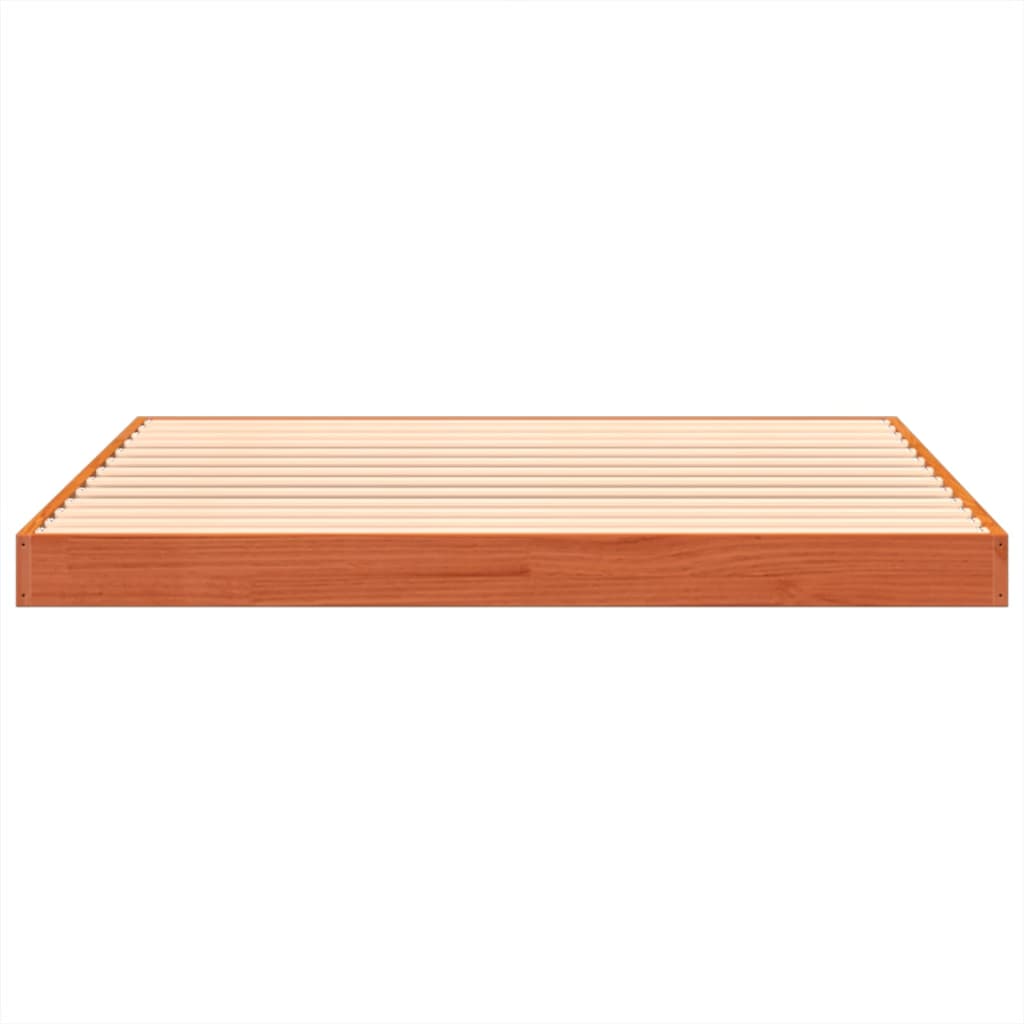 Cadre de lit sans matelas cire marron 120x190cm bois pin massif - XIOS