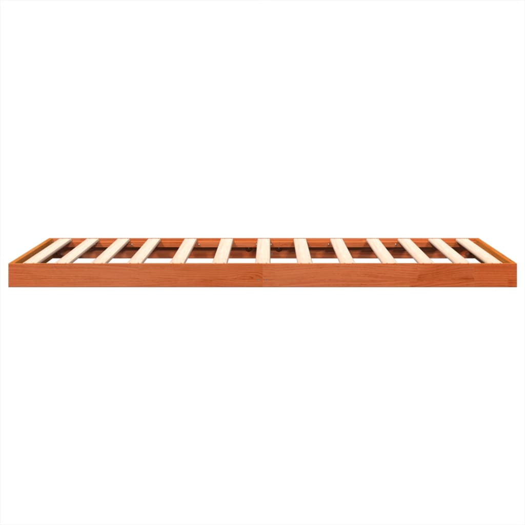 Cadre de lit sans matelas cire marron 120x190cm bois pin massif - XIOS