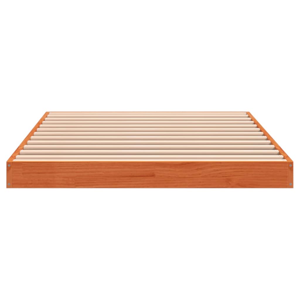 Cadre de lit sans matelas cire marron 90x190 cm bois pin massif - XIOS