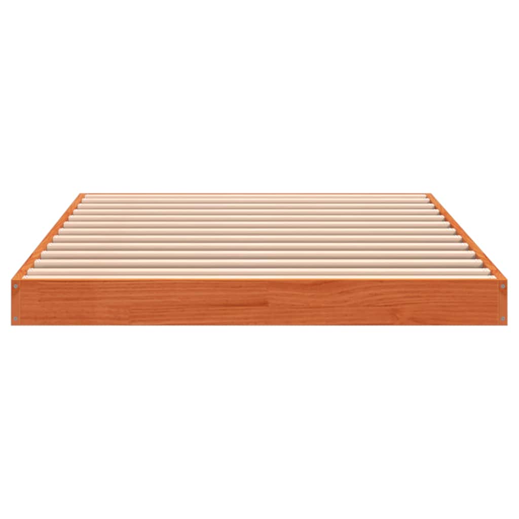 Cadre de lit sans matelas cire marron 75x190 cm bois pin massif - XIOS