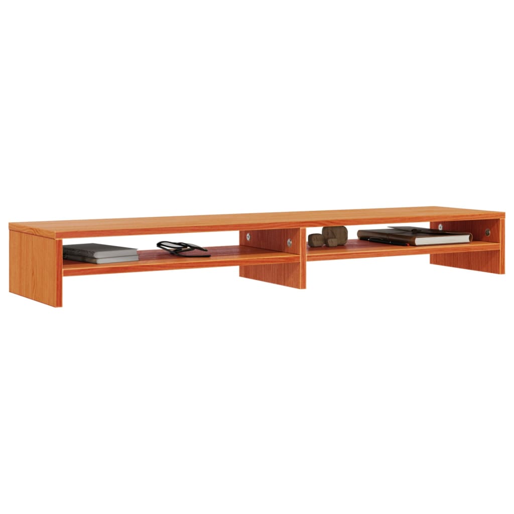 Support de moniteur marron miel 100x24x13 cm bois de pin solide - XIOS