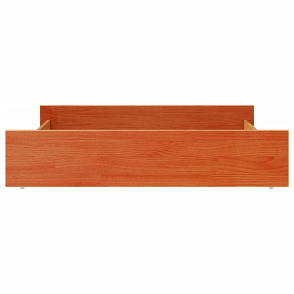 Tiroirs de lit 2 pcs cire marron bois de pin massif - XIOS