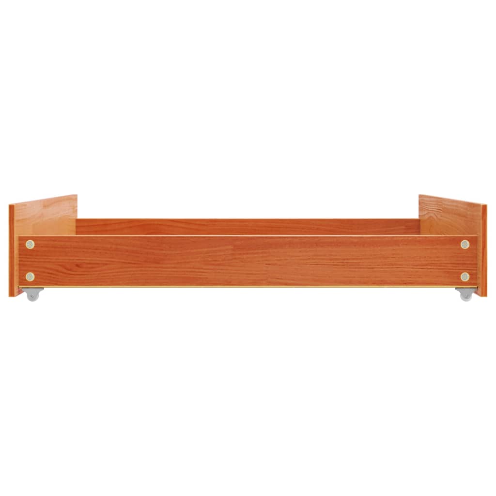 Tiroirs de lit 2 pcs cire marron bois de pin massif - XIOS