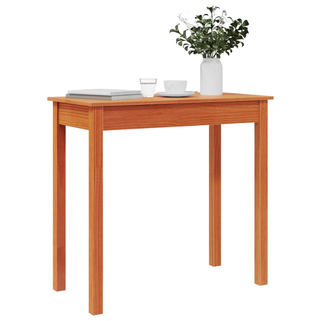 Table console marron miel 80x40x75 cm bois massif de pin - XIOS