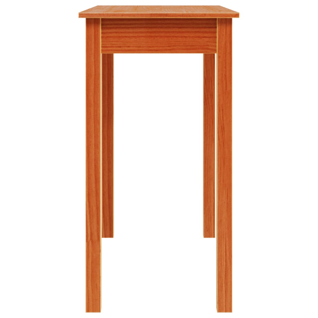 Table console marron miel 80x40x75 cm bois massif de pin - XIOS
