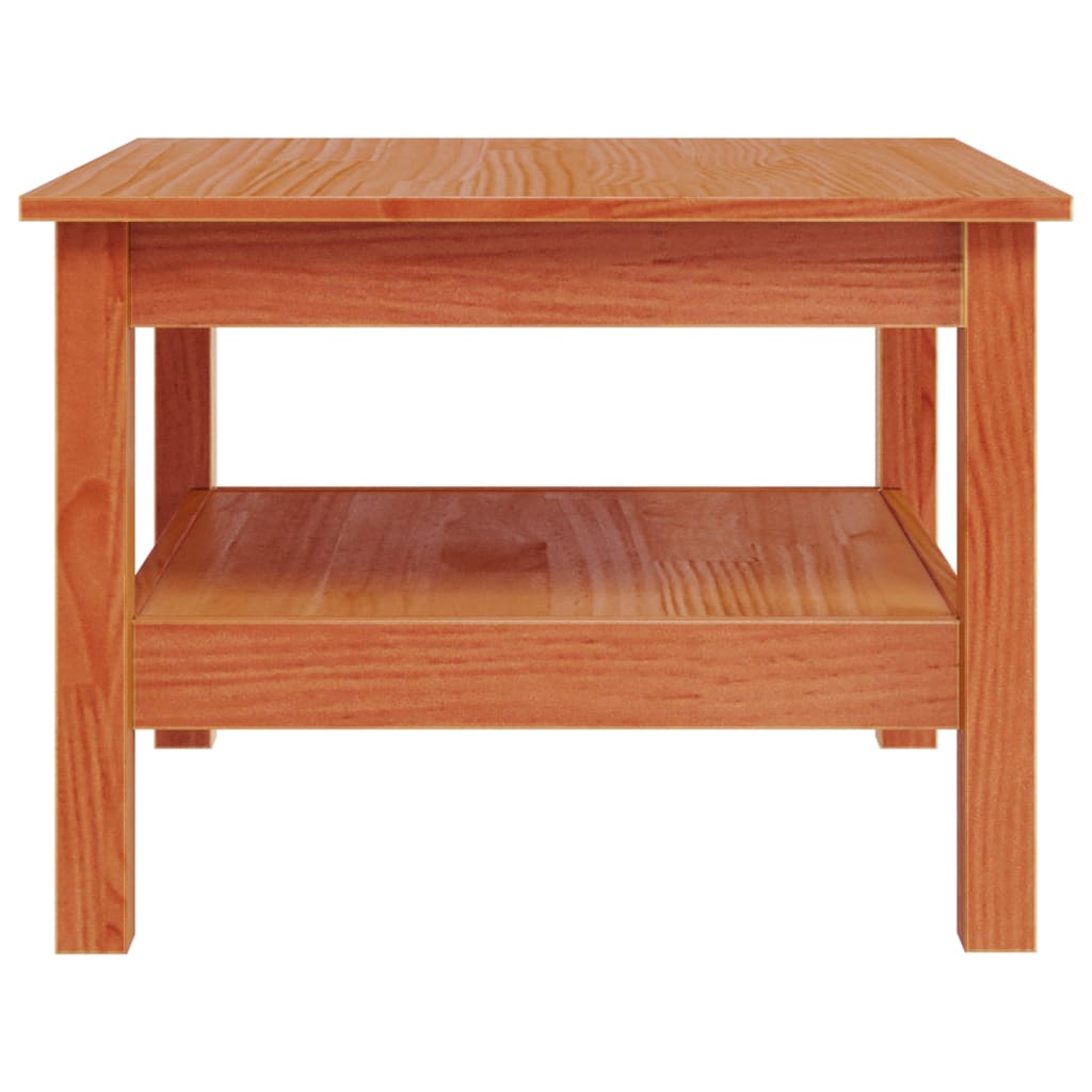 Table basse cire marron 55x55x40 cm bois massif de pin - XIOS