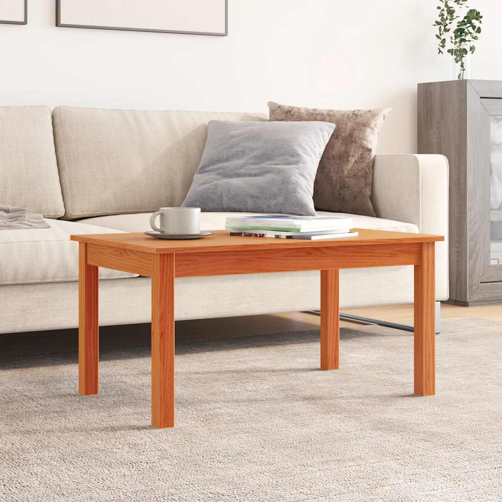 Table basse cire marron 80x50x40 cm bois massif de pin - XIOS