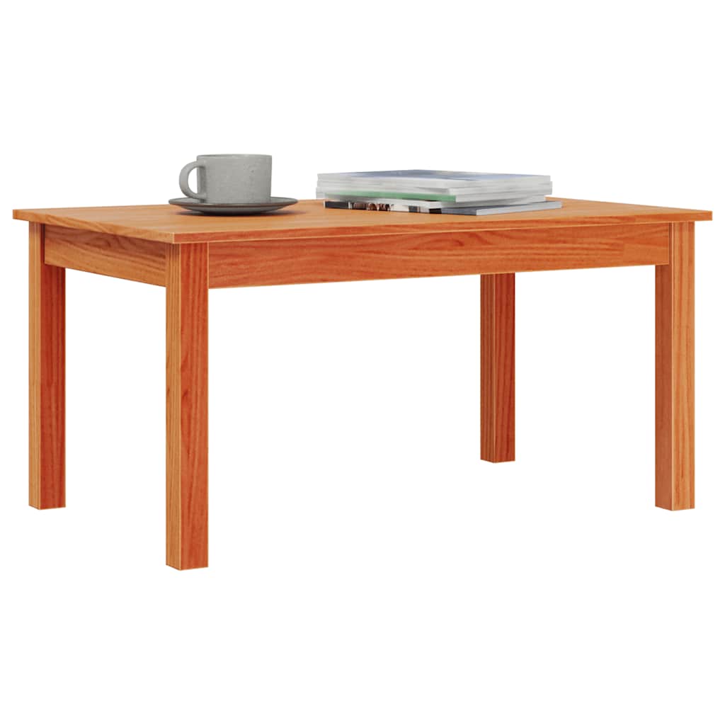 Table basse cire marron 80x50x40 cm bois massif de pin - XIOS