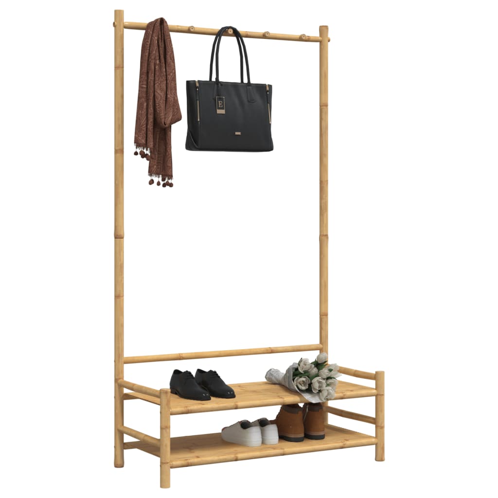 Porte-vêtement avec étagères 103x40x183 cm bambou - XIOS