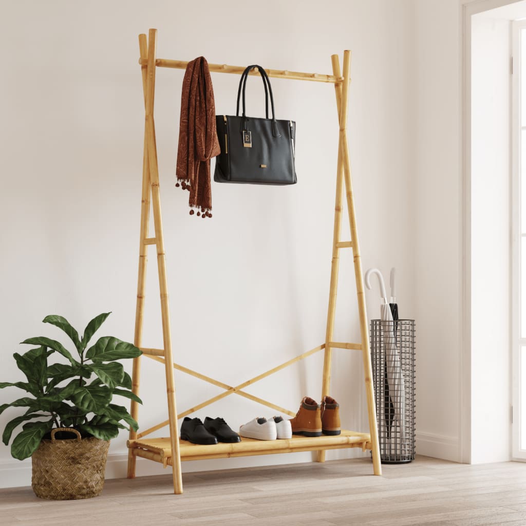 Porte-vêtement avec étagère 102x50x190 cm bambou - XIOS
