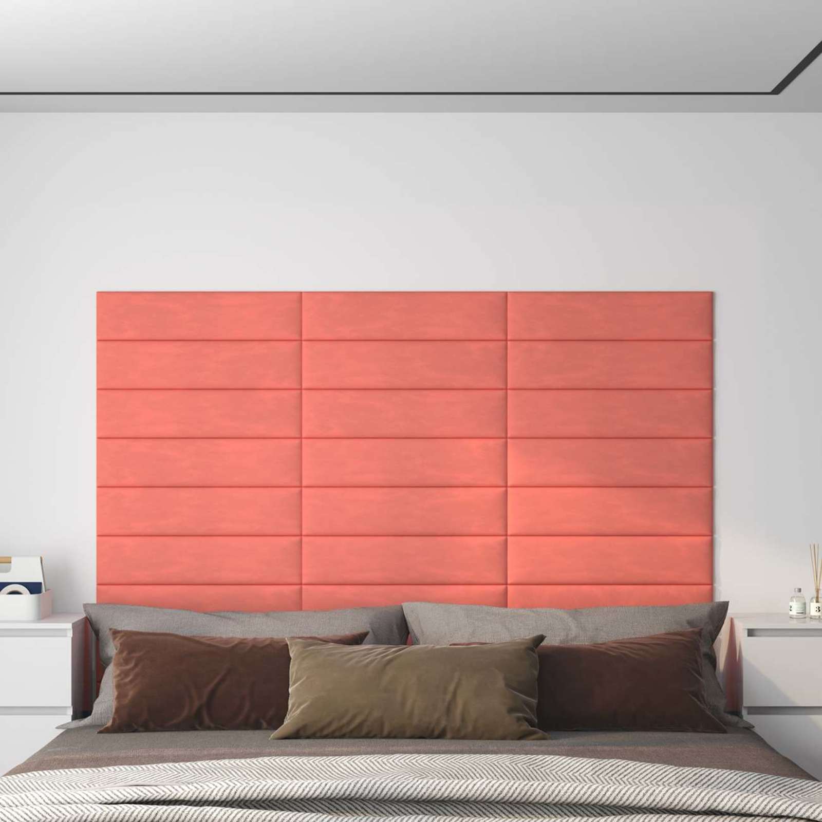Tête de lit murale 12 pcs Rose Velours - XIOS
