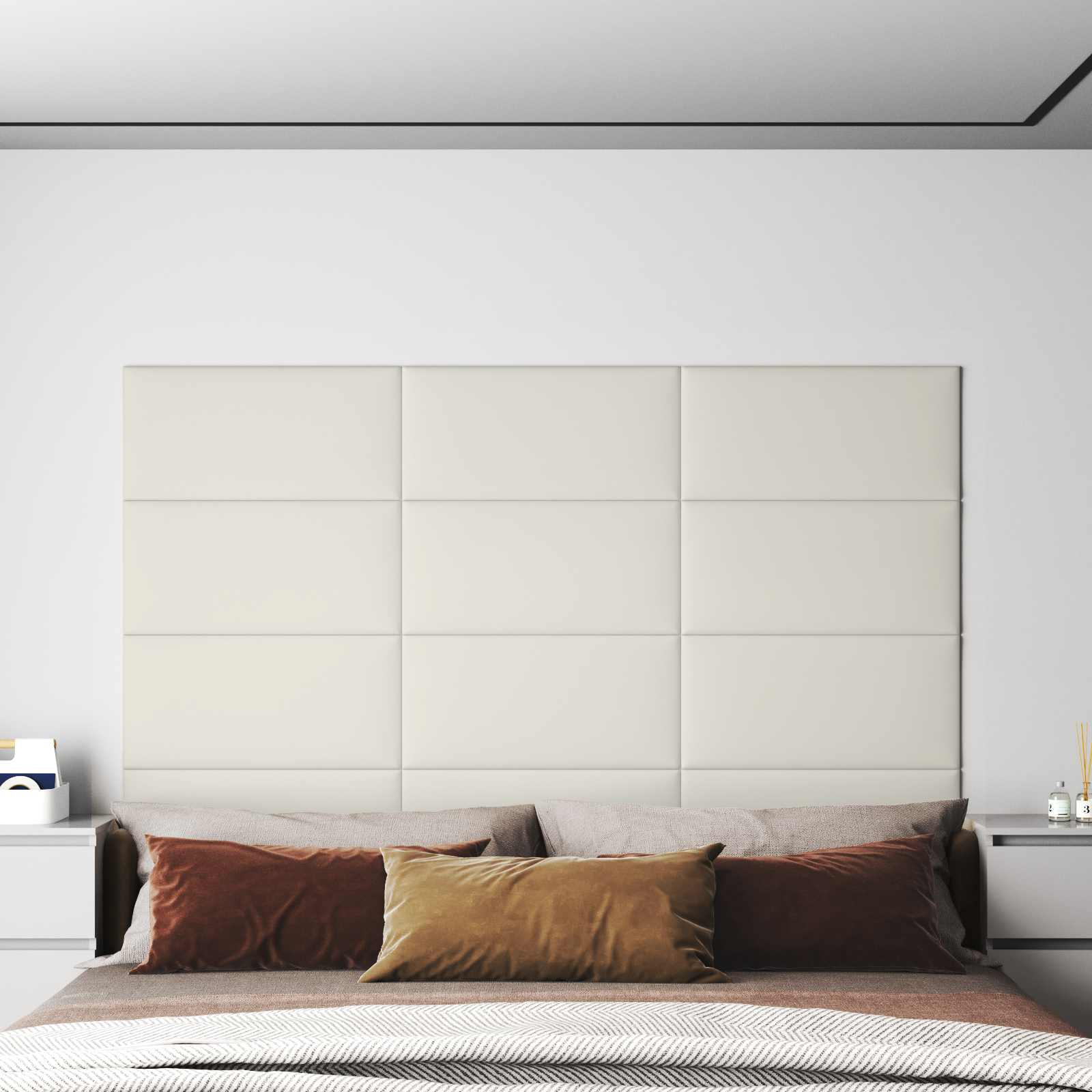 Tête de lit murale 12 pcs Crème Velours - XIOS