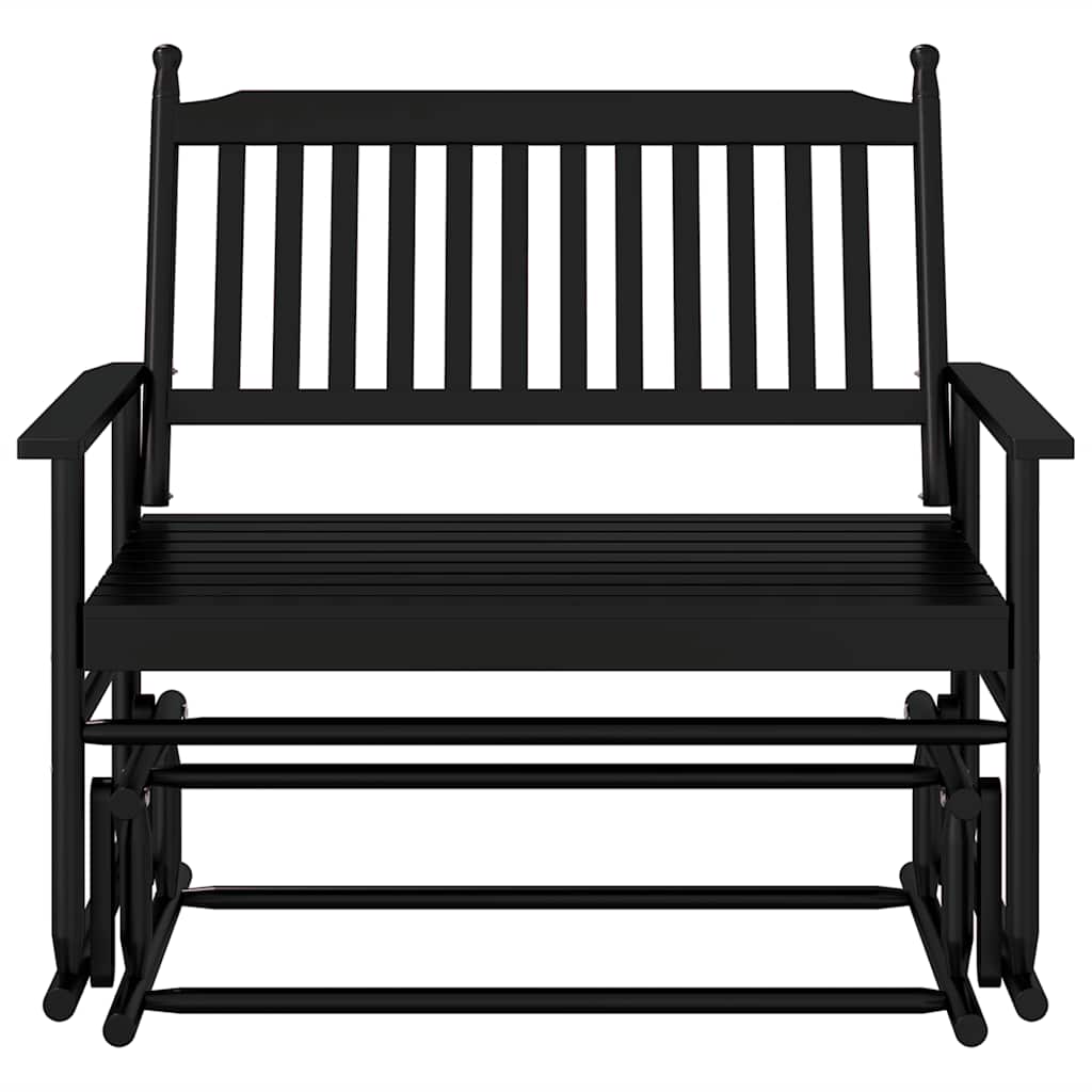 Banc balancelle noir 118x70x104,5 cm bois massif de peuplier - XIOS