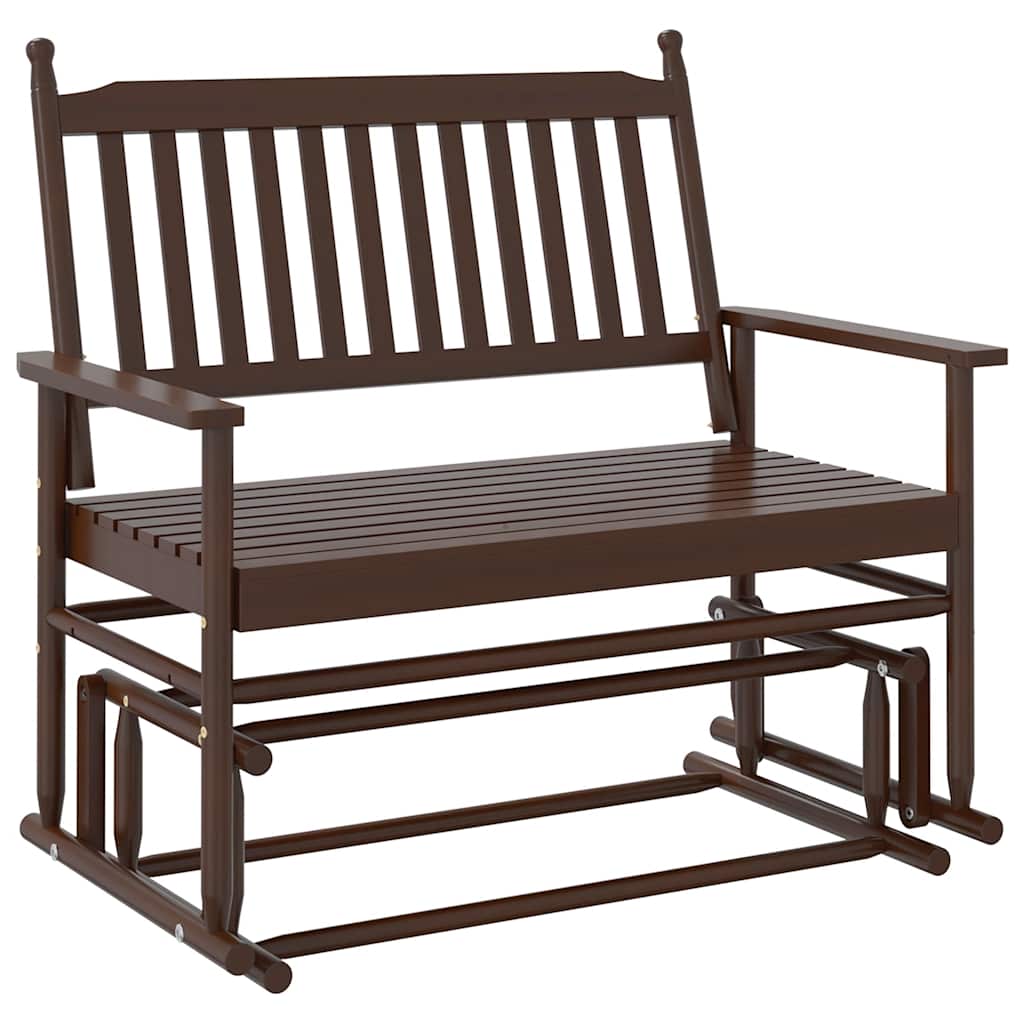 Banc balancelle marron 118x70x104,5 cm bois massif de peuplier - XIOS