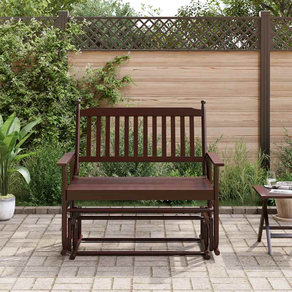 Banc balancelle marron 118x70x104,5 cm bois massif de peuplier - XIOS