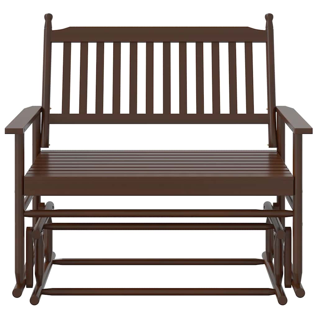 Banc balancelle marron 118x70x104,5 cm bois massif de peuplier - XIOS