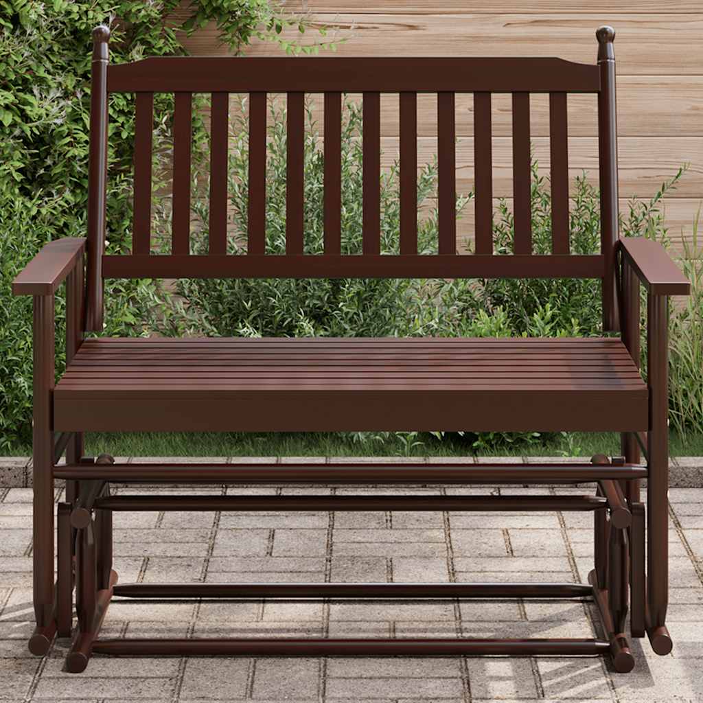 Banc balancelle marron 118x70x104,5 cm bois massif de peuplier - XIOS