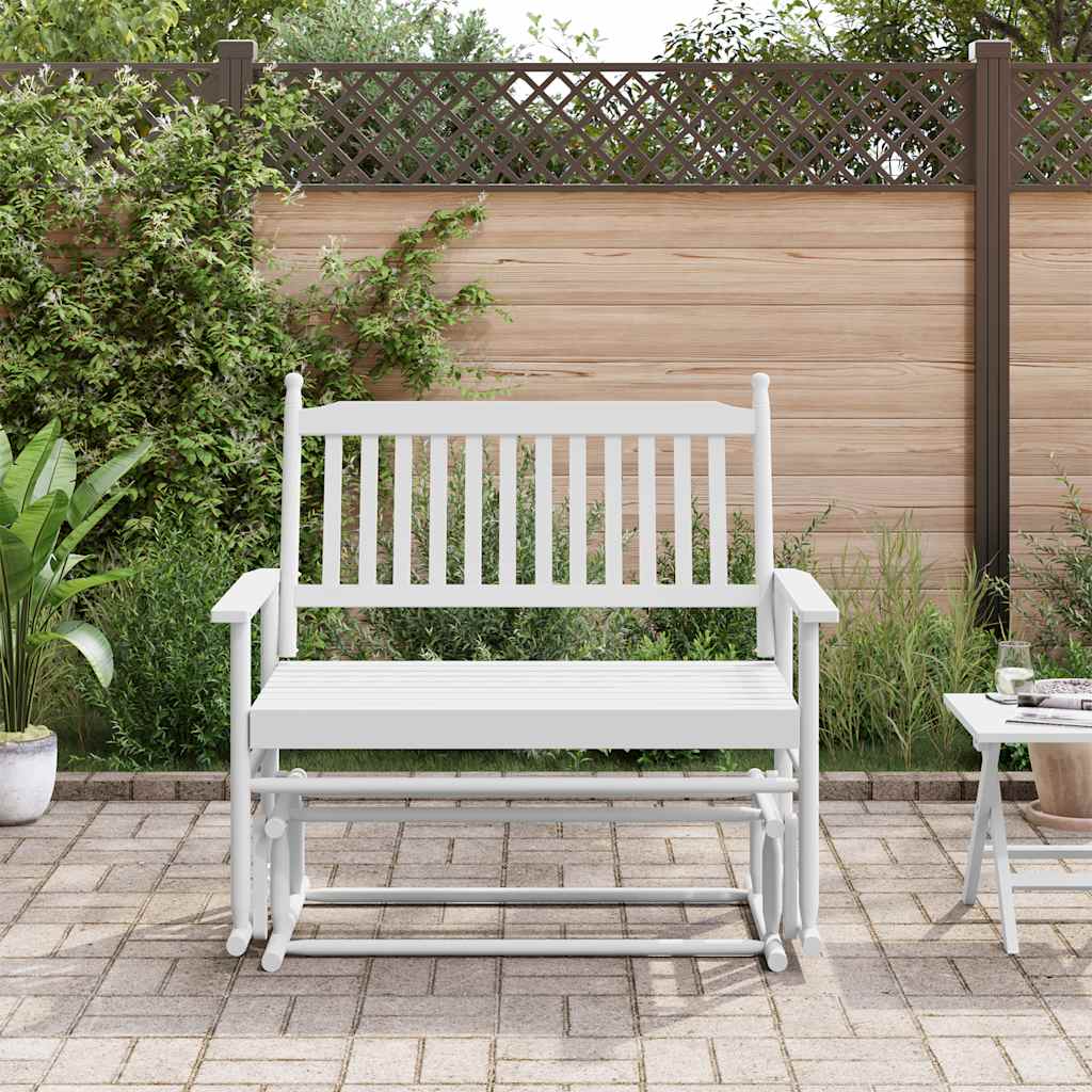 Banc balancelle blanc 118x70x104,5 cm bois massif de peuplier - XIOS